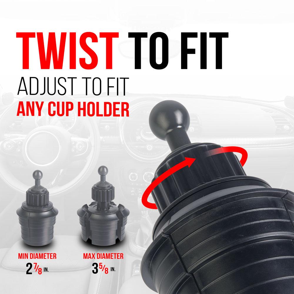 Tackform cup holder mount base for universal fit