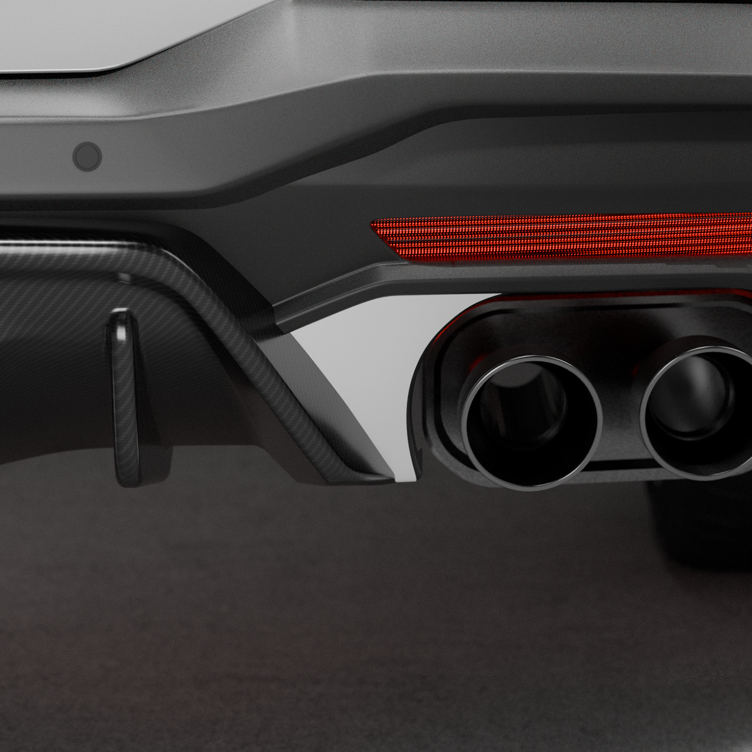 2024-Current Ford Mustang Quad Tip Exhaust Cutout Template