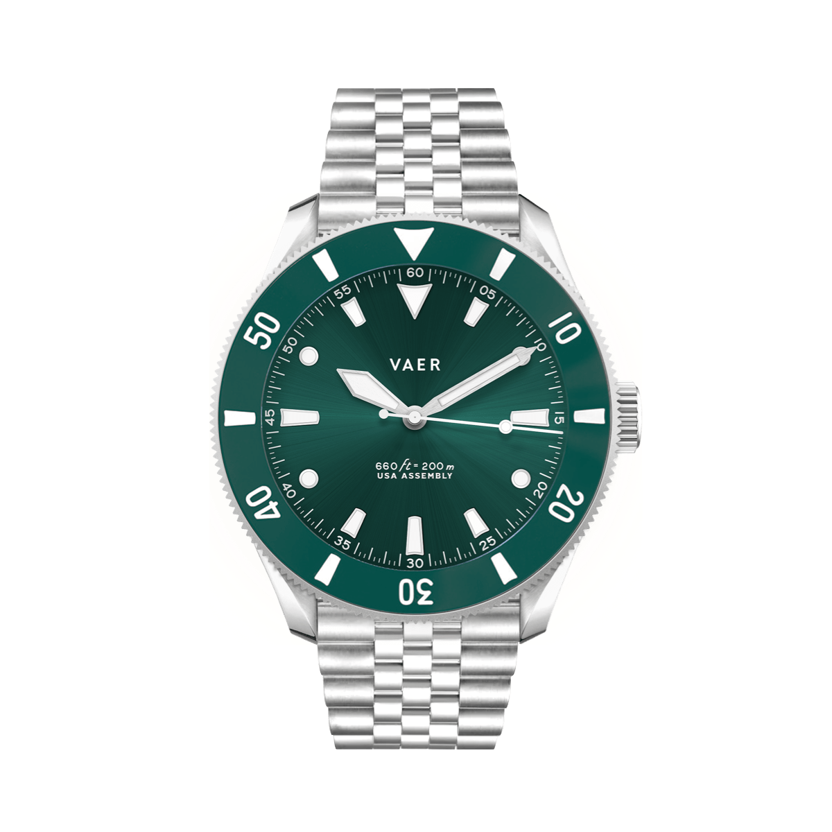 VAER D4 Meridian Green Solar Mens Watch - 38mm USA