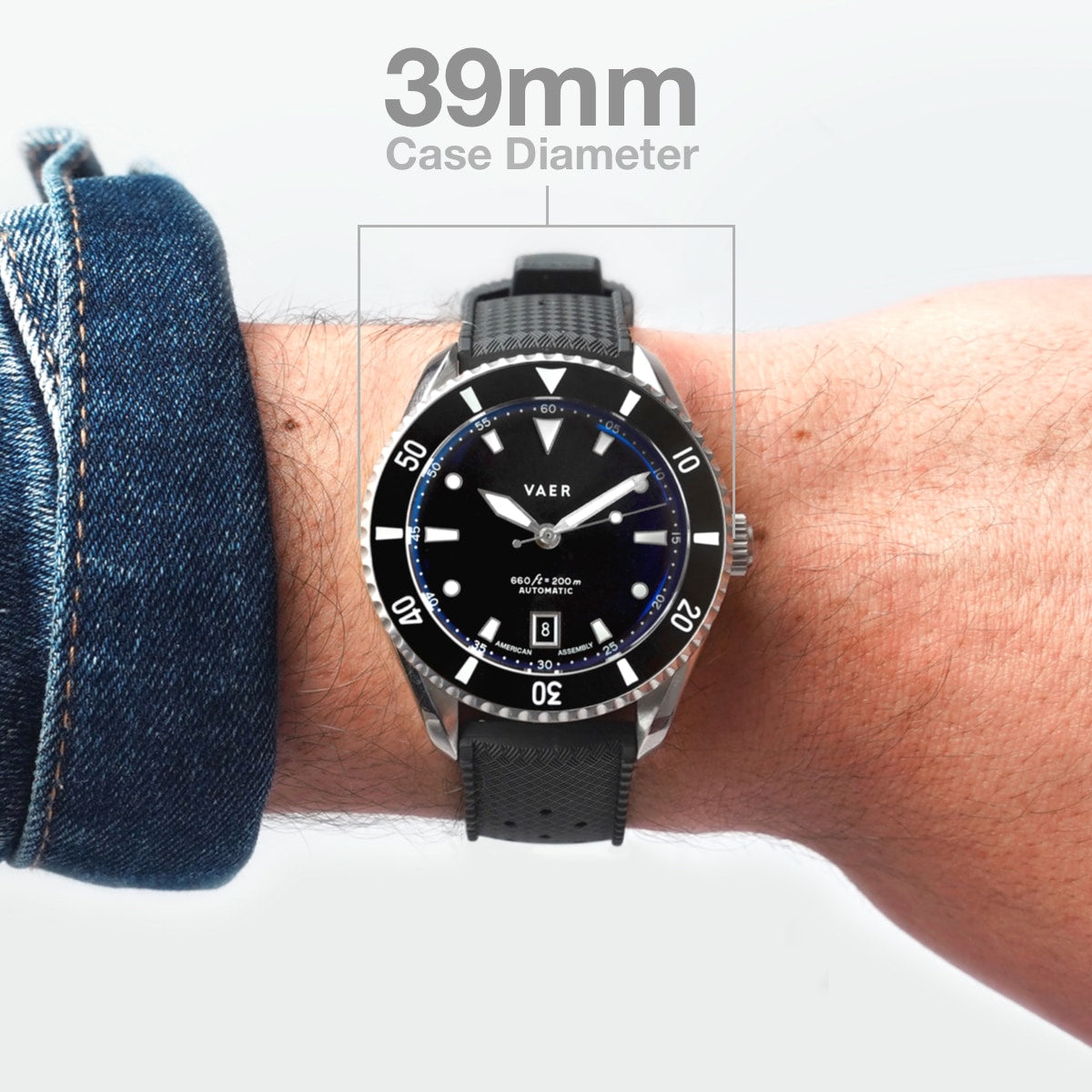 VAER D5 Watch - Meridian Black - USA Auto 39mm