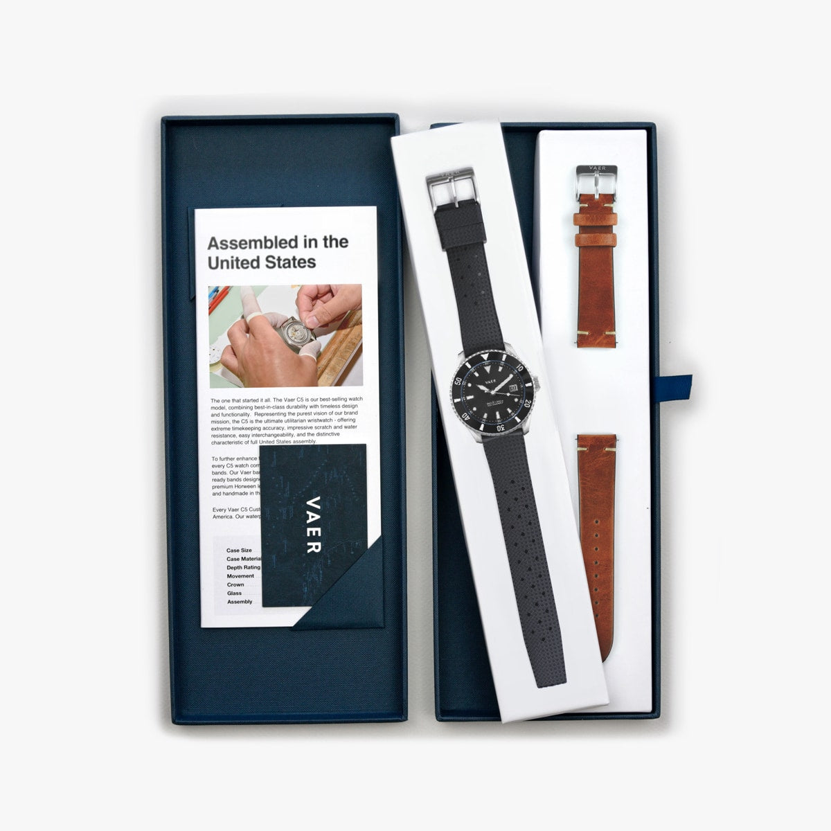 VAER D5 Watch - Meridian Black - USA Auto 39mm