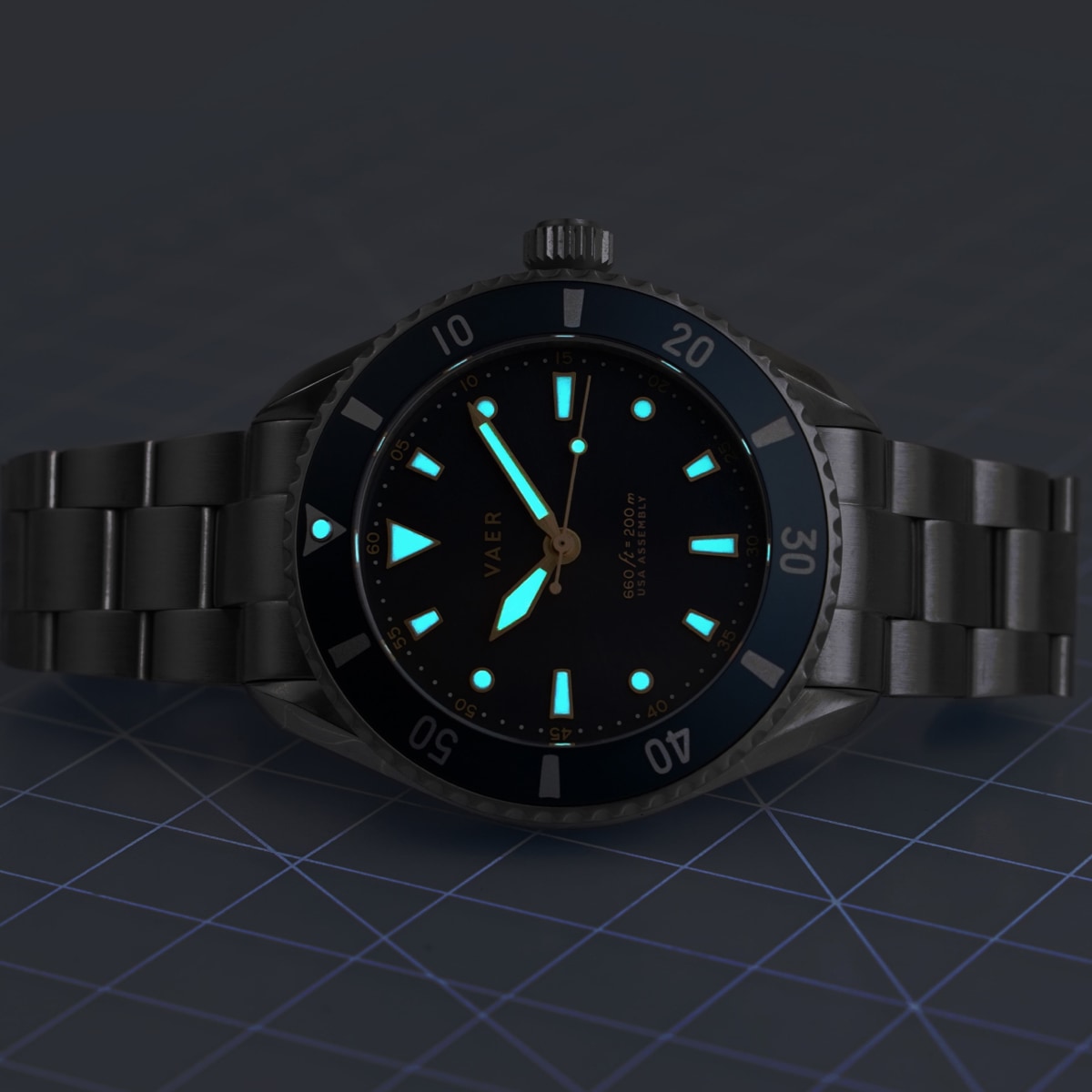 VAER D5 Watch - Meridian Navy - USA Auto 39mm