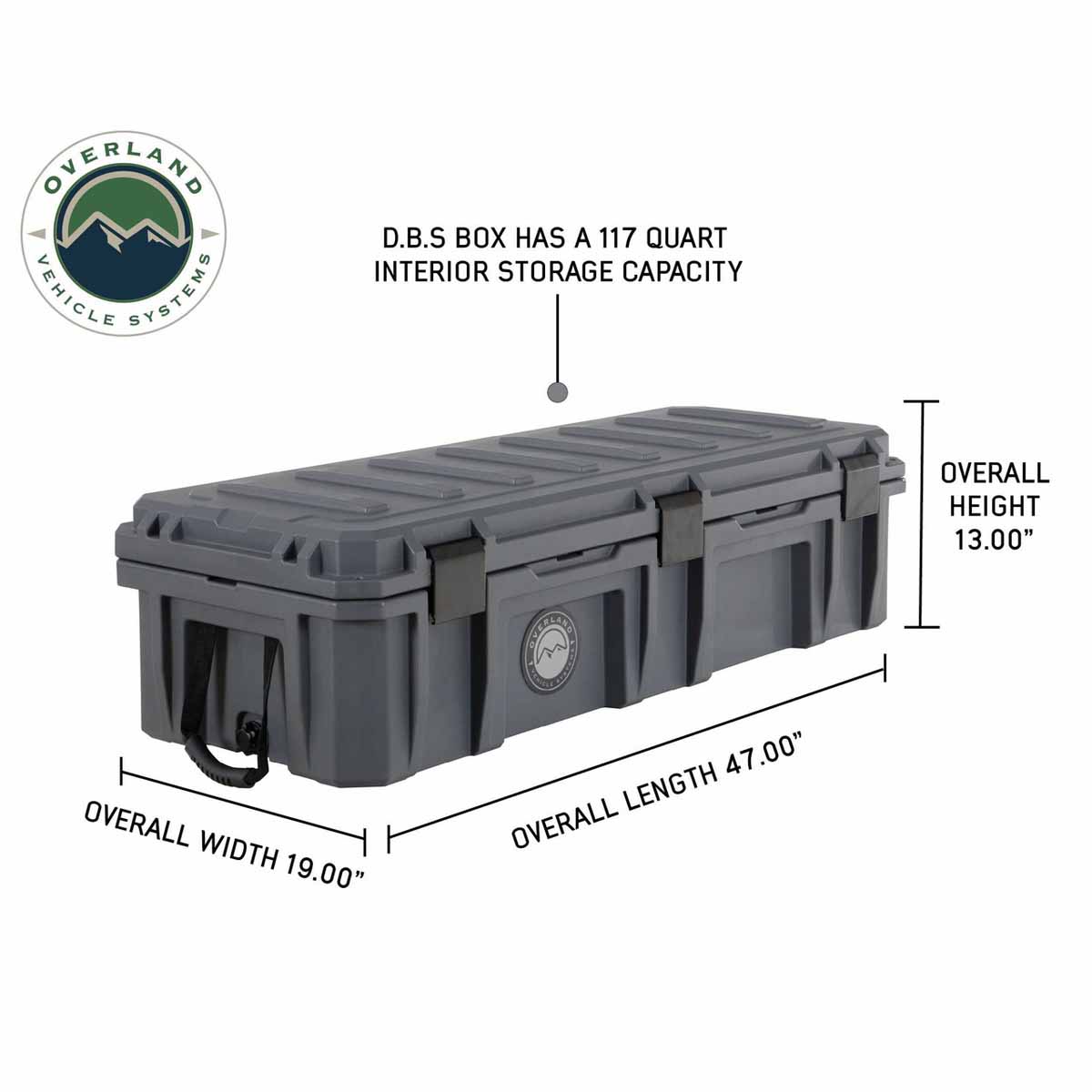 Overland Vehicle Systems D.B.S. 117 quart dark grey dry box - view 2