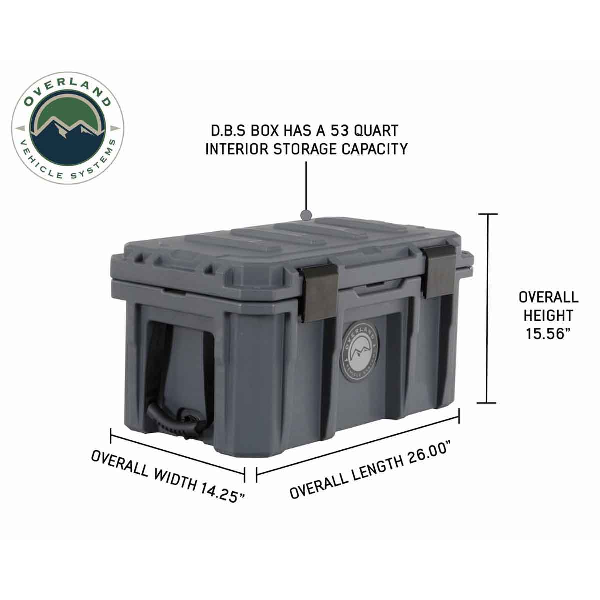 Overland Vehicle Systems D.B.S. 53 quart dark grey dry box - view 2