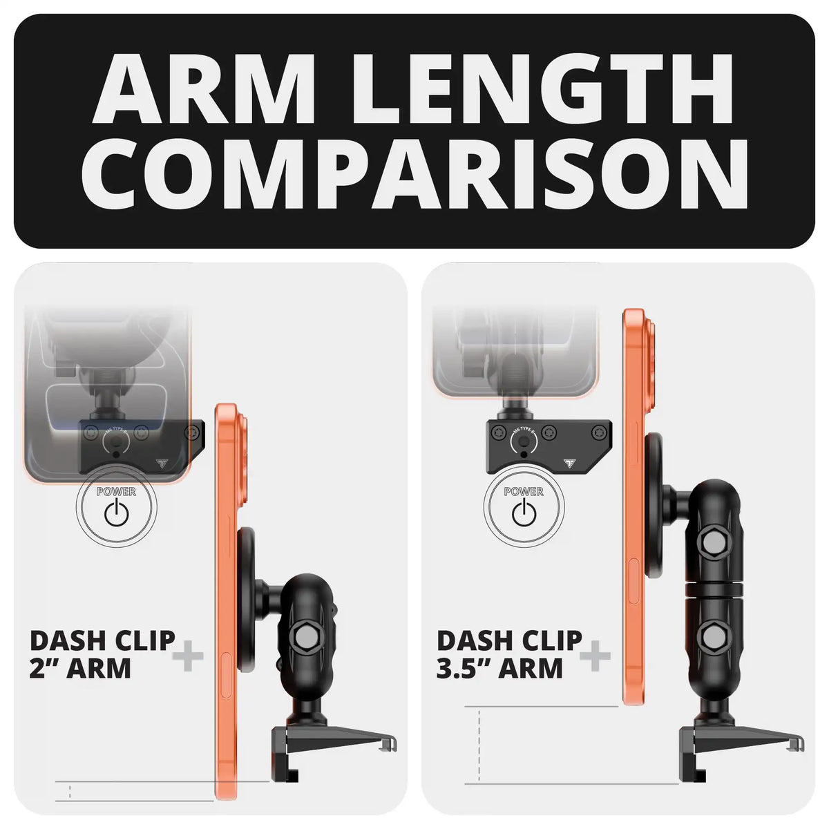 2024+ Toyota Tacoma (8" Screen ONLY) & 2025+ Toyota 4Runner LINK™ Dash Clip with MagSafe Phone Holder
