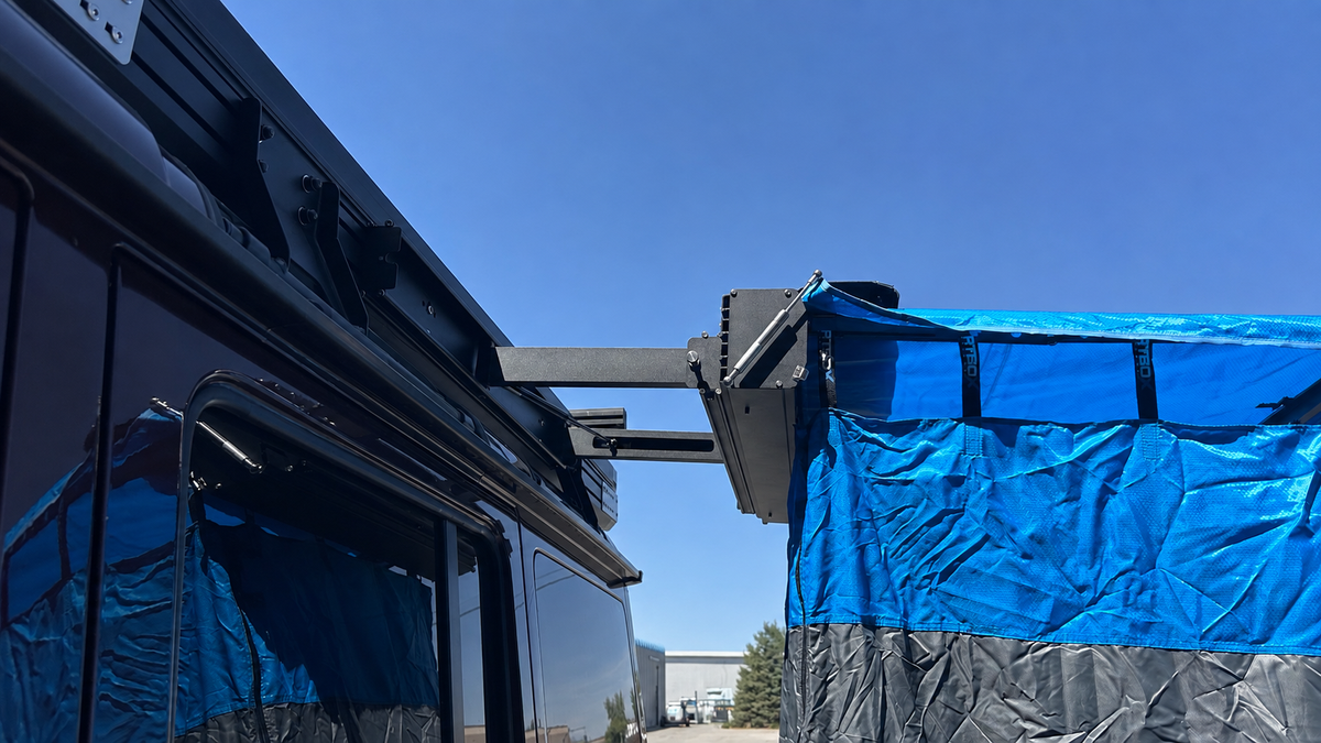 Dirtbox Overland shower awning offset bracket, universal fit