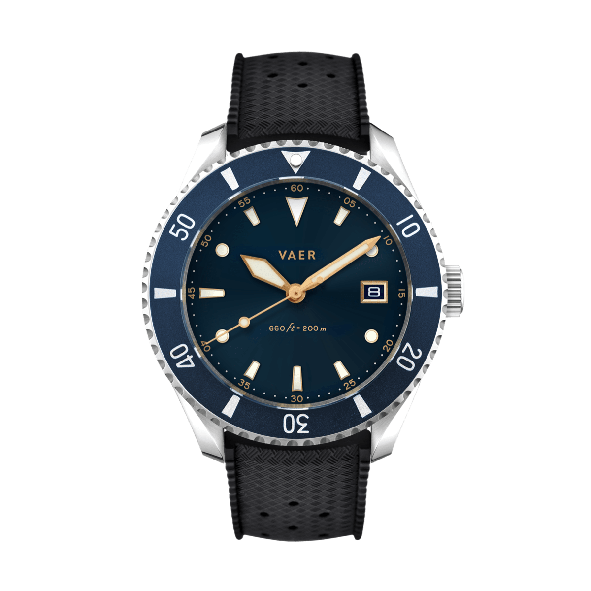 VAER DS4 Meridian Watch - Navy - Solar 42mm