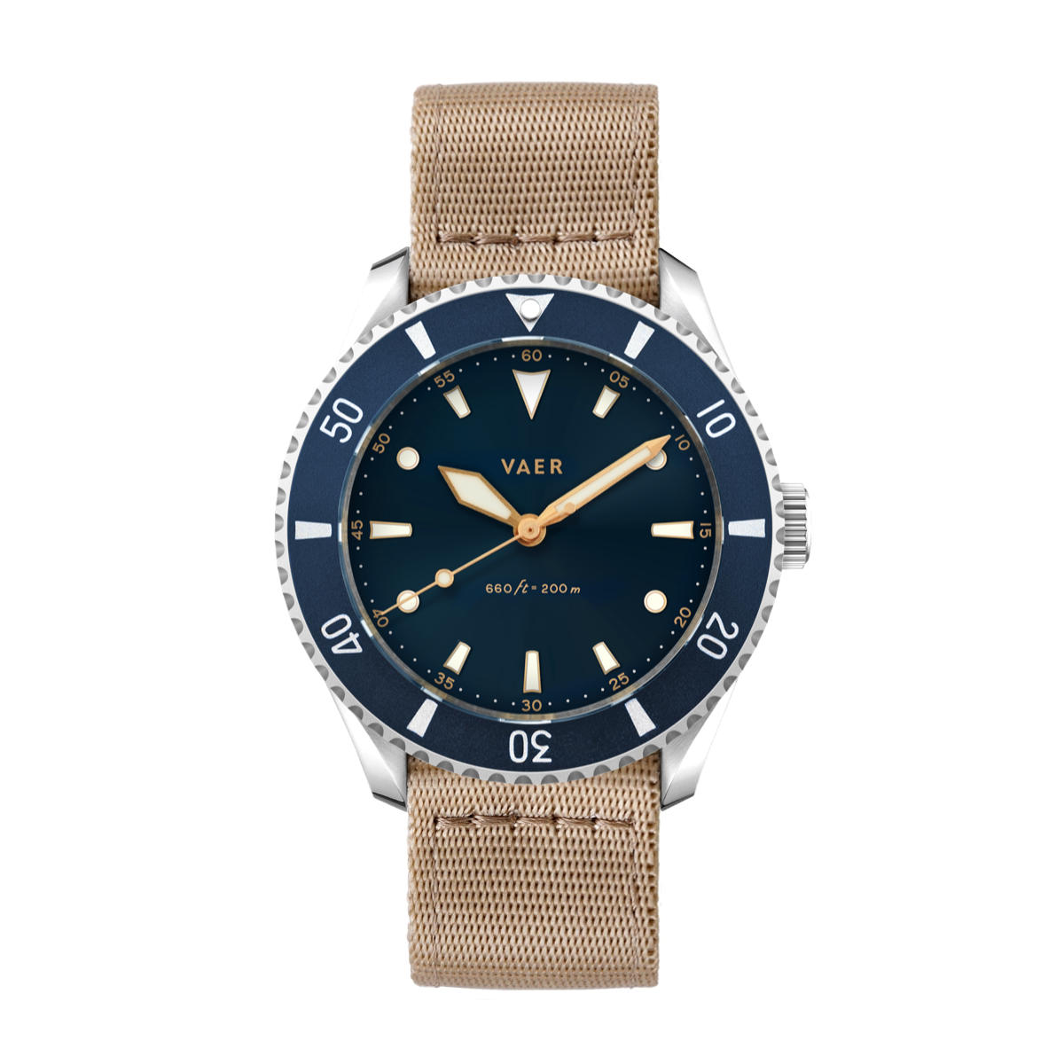 VAER DS4 Meridian Watch - Navy - Solar 38mm