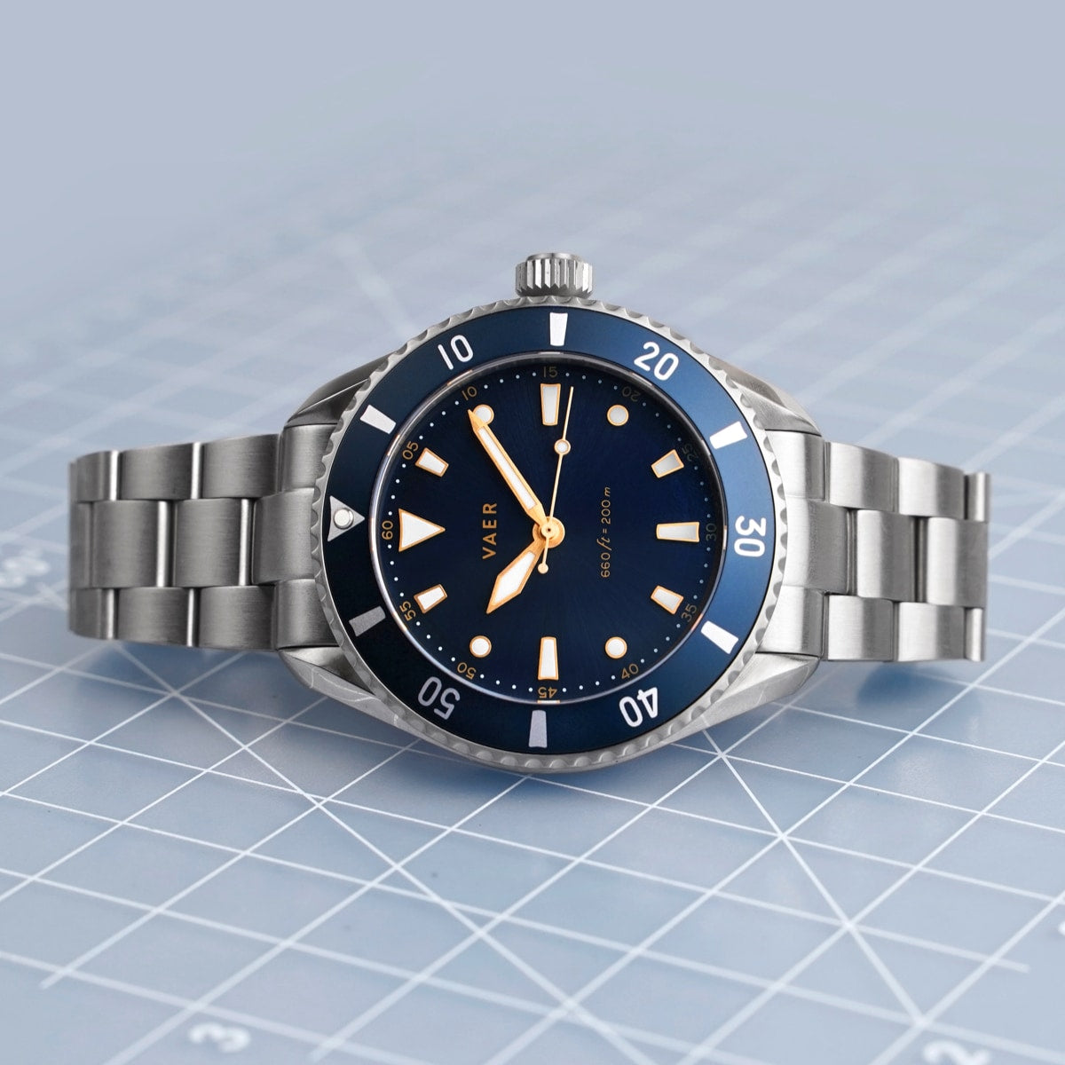VAER DS4 Meridian Watch - Navy - Solar 38mm