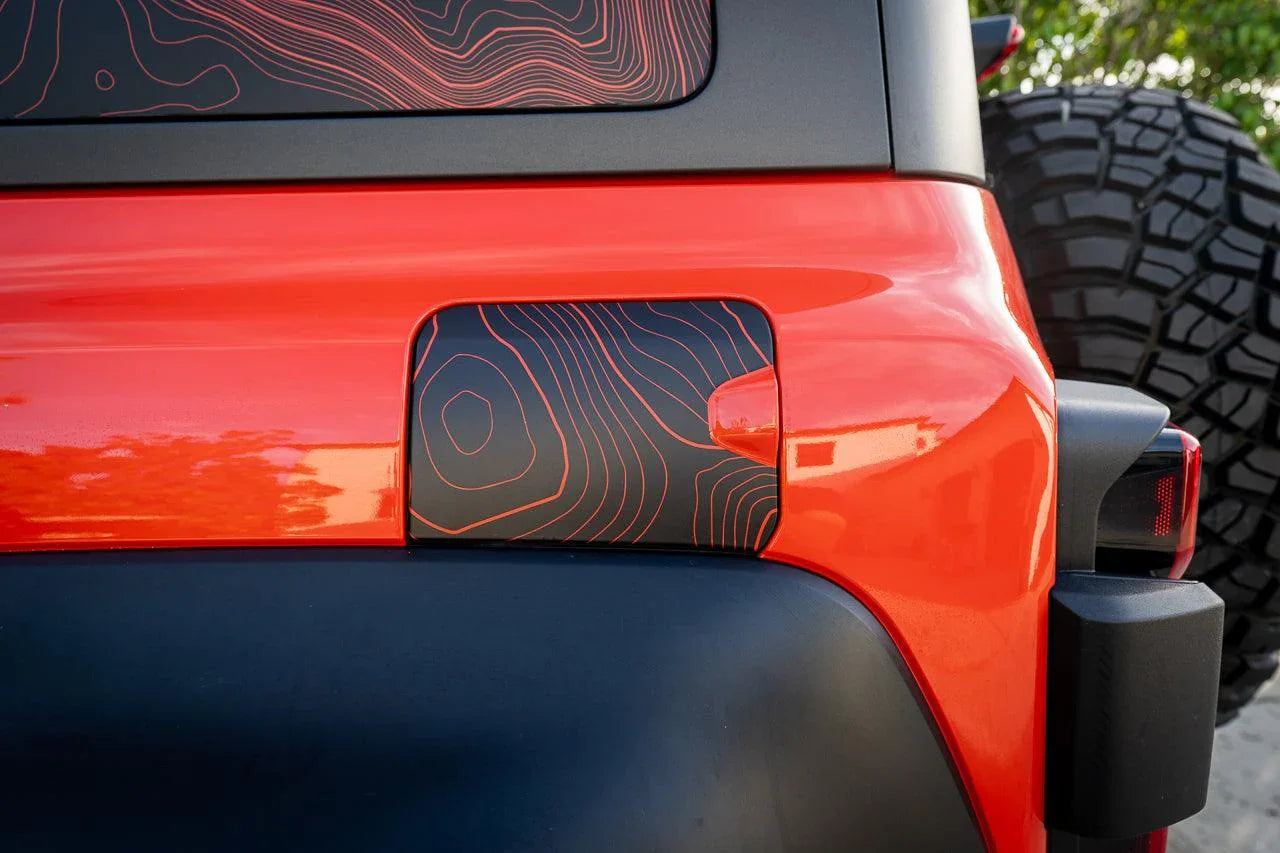 Printed Series Stealth Topo Fuel Door Overlay - 2021+ Bronco