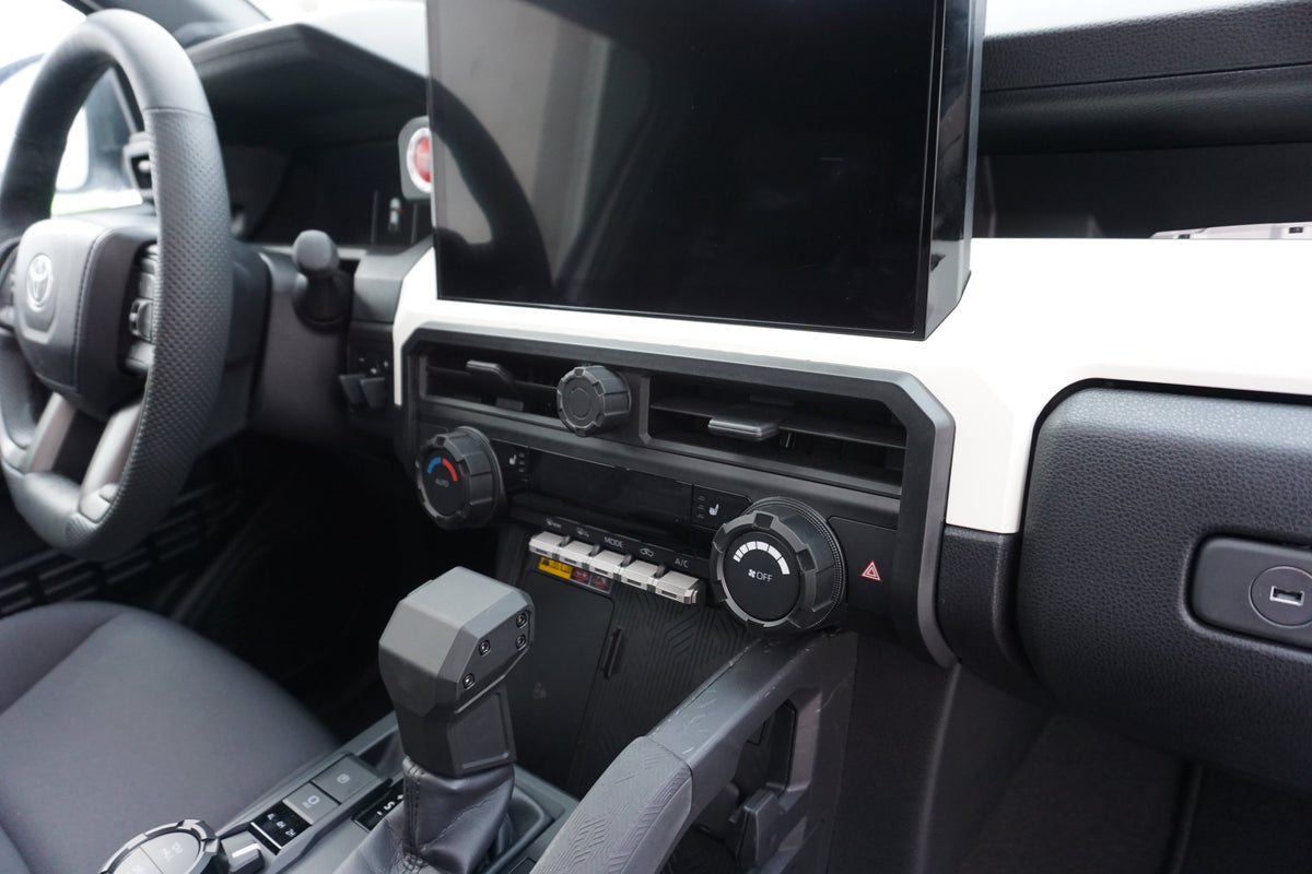 AJT Design black center vent trim for 2024+ Toyota Tacoma and 2025+ 4Runner