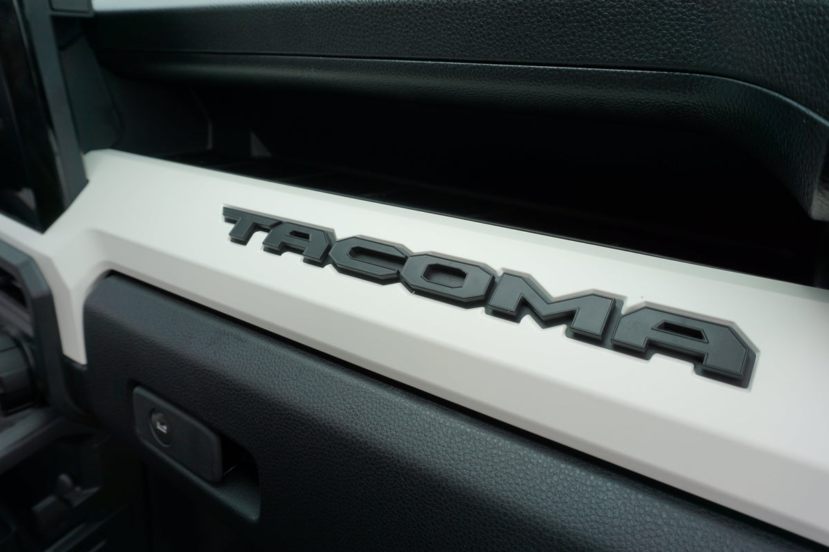 AJT Design mudbath glovebox letters for 2024+ Toyota Tacoma