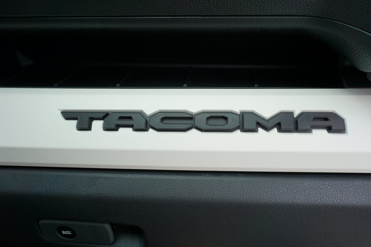 AJT Design heritage blue glovebox letters for 2024+ Toyota Tacoma