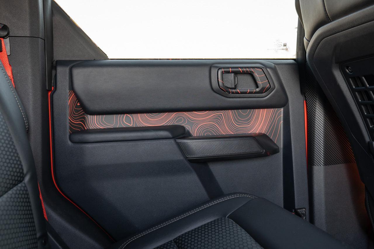Topo Rear Interior Upper Door Card Insert Overlays (Printed Series) - 2021+ Bronco 4 Door