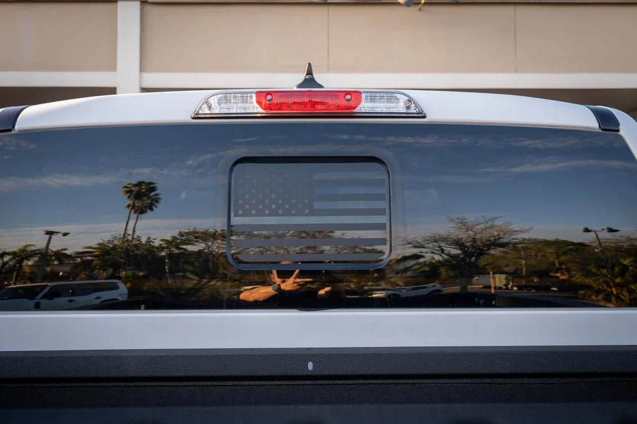 American Flag Rear Window Overlay - 2024+ Ranger w/ Small Center Rear Window