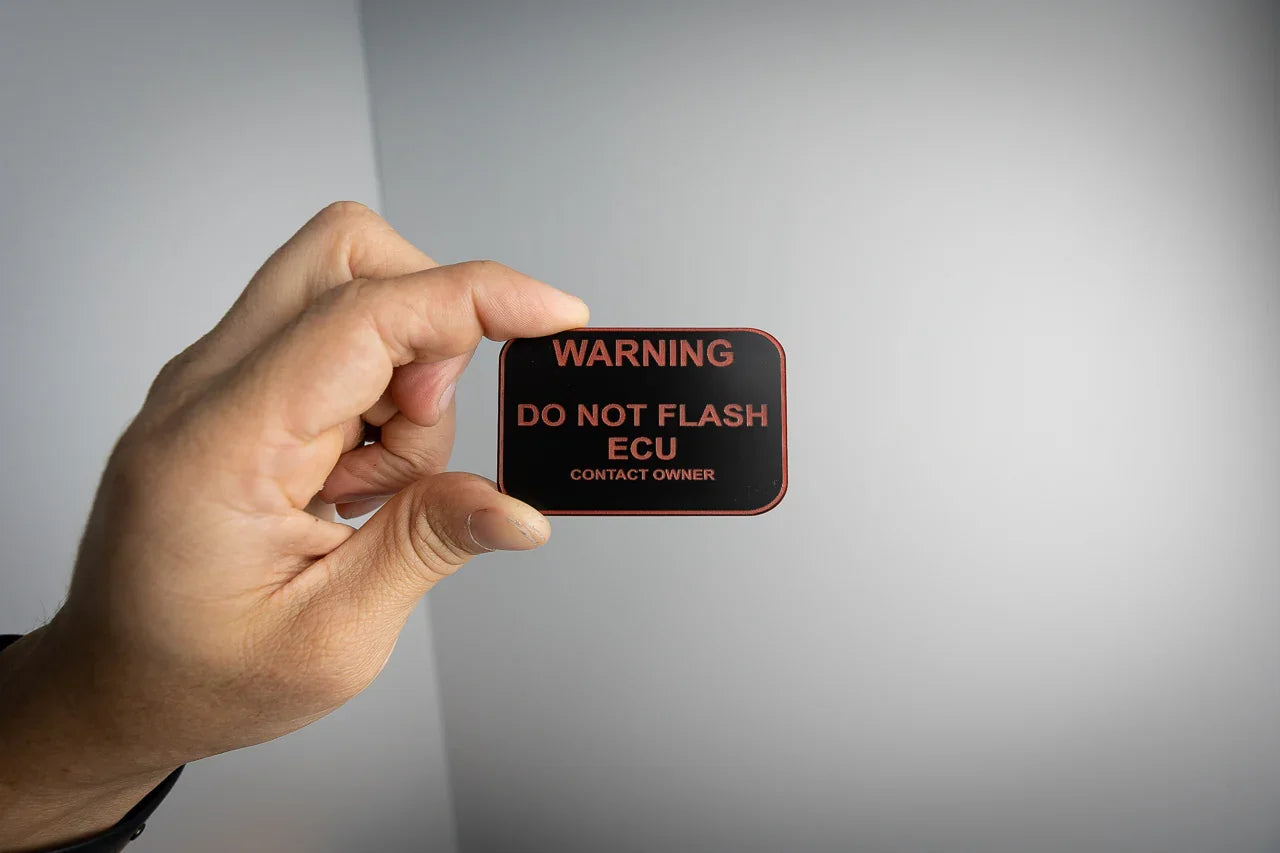 Acrylic Warning Do Not Flash Plate (OBD Port) - Universal