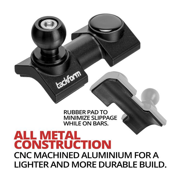 Tackform adjustable roll cage bar mount with 20mm ball and flange for universal fit