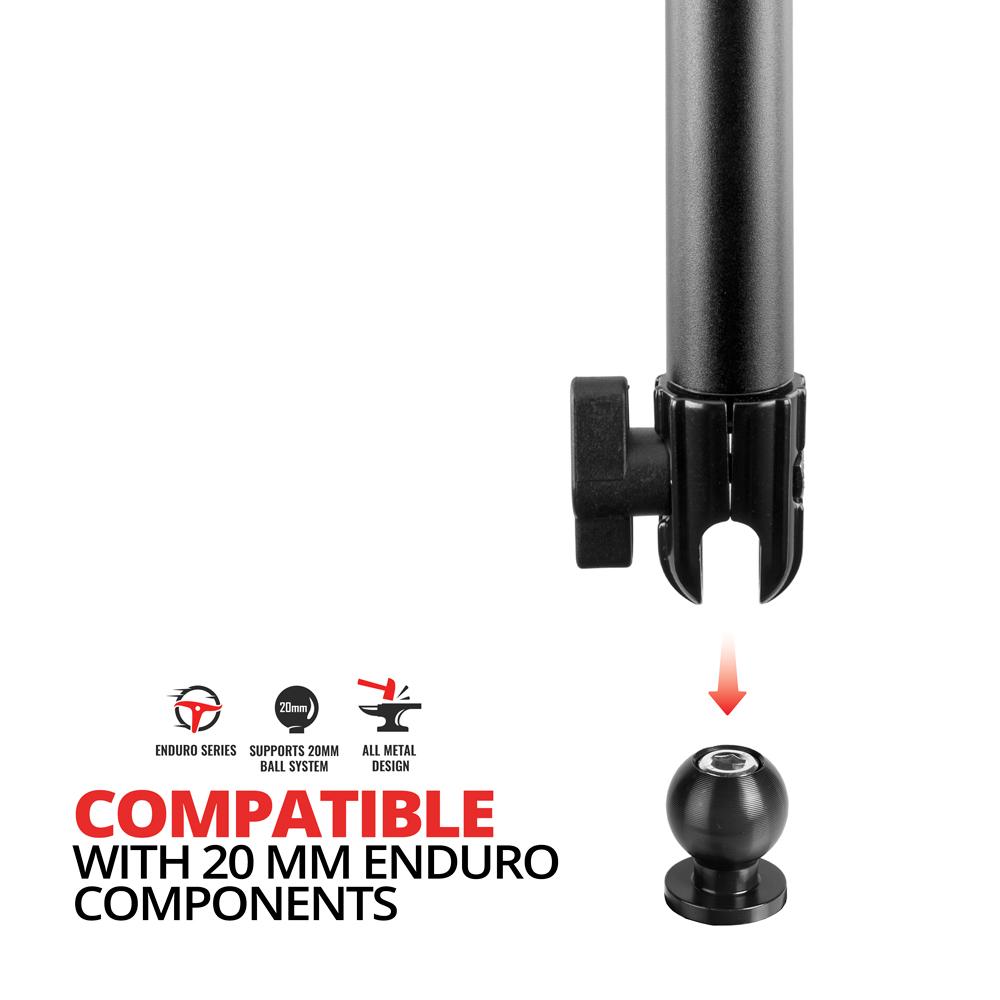 Tackform 12.25 inch Enduro arm with dual 20mm sockets for universal fit