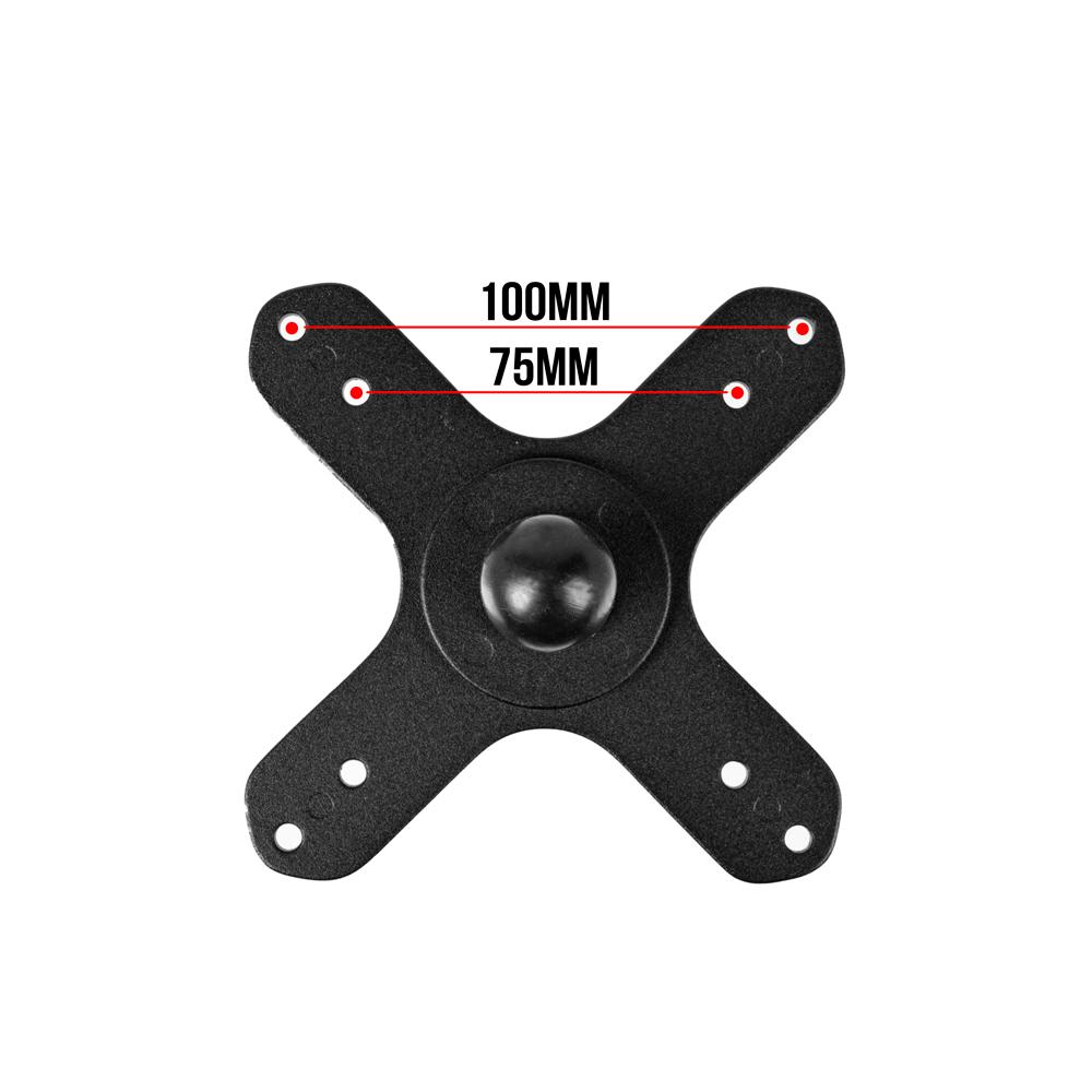 Tackform VESA 75 and 100 holder with 1 inch ball for universal fit