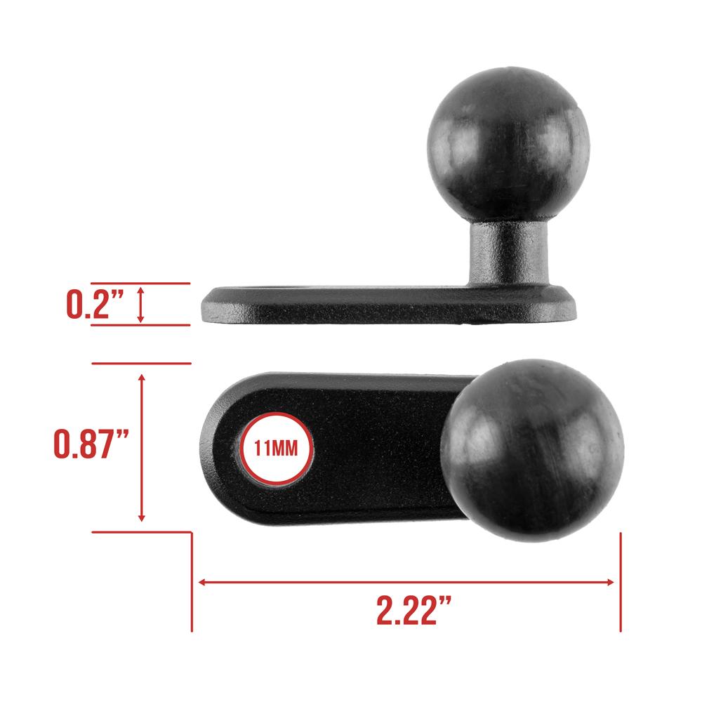 Tackform pinch bolt mount rubber ball for universal fit