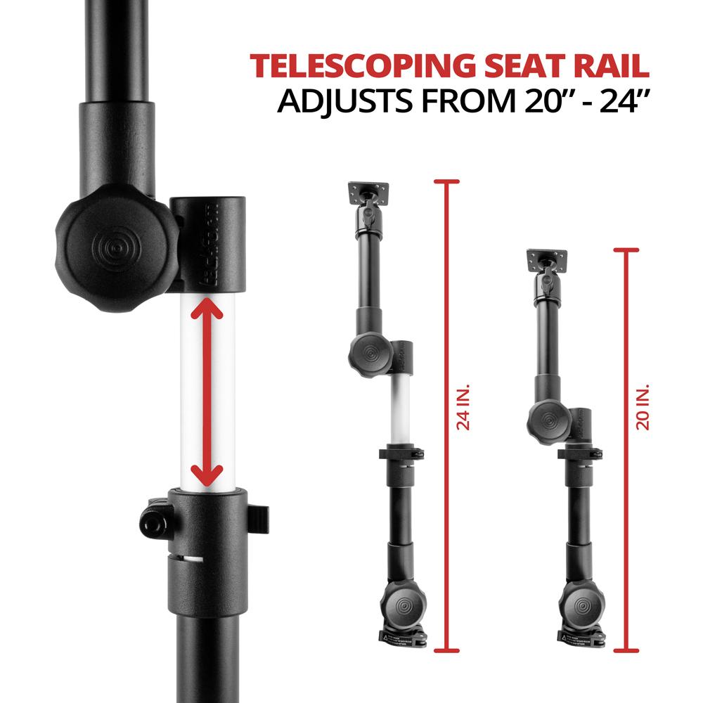 Tackform seat rail AMPS mount with 24 inch arm for universal fit