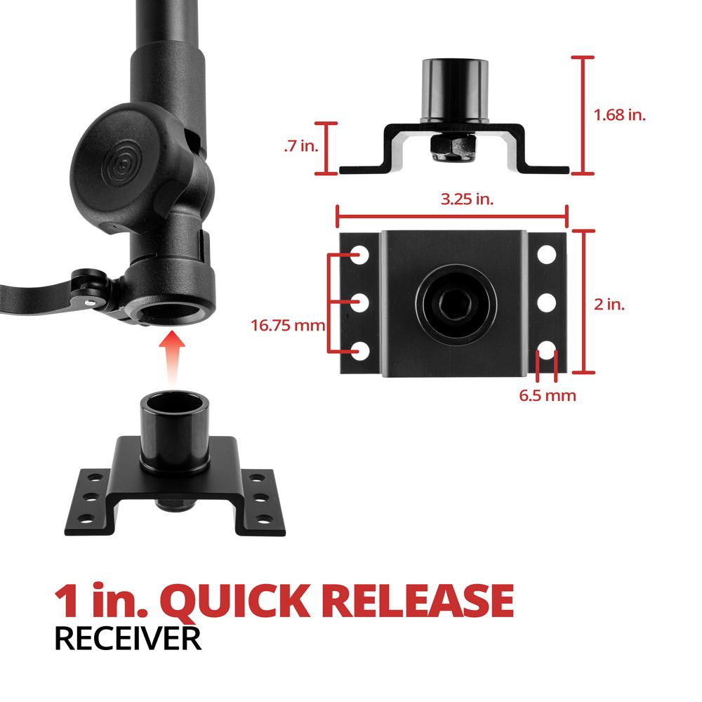 Tackform drill base tablet mount with 24 inch arm for universal fit