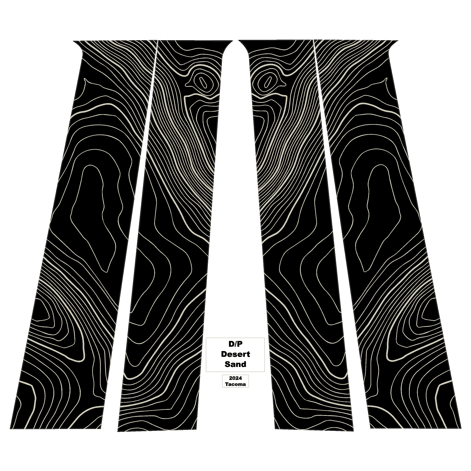 Topographic B Pillar Overlays - 2024+ Tacoma Double Cab / 2025+ 4Runner