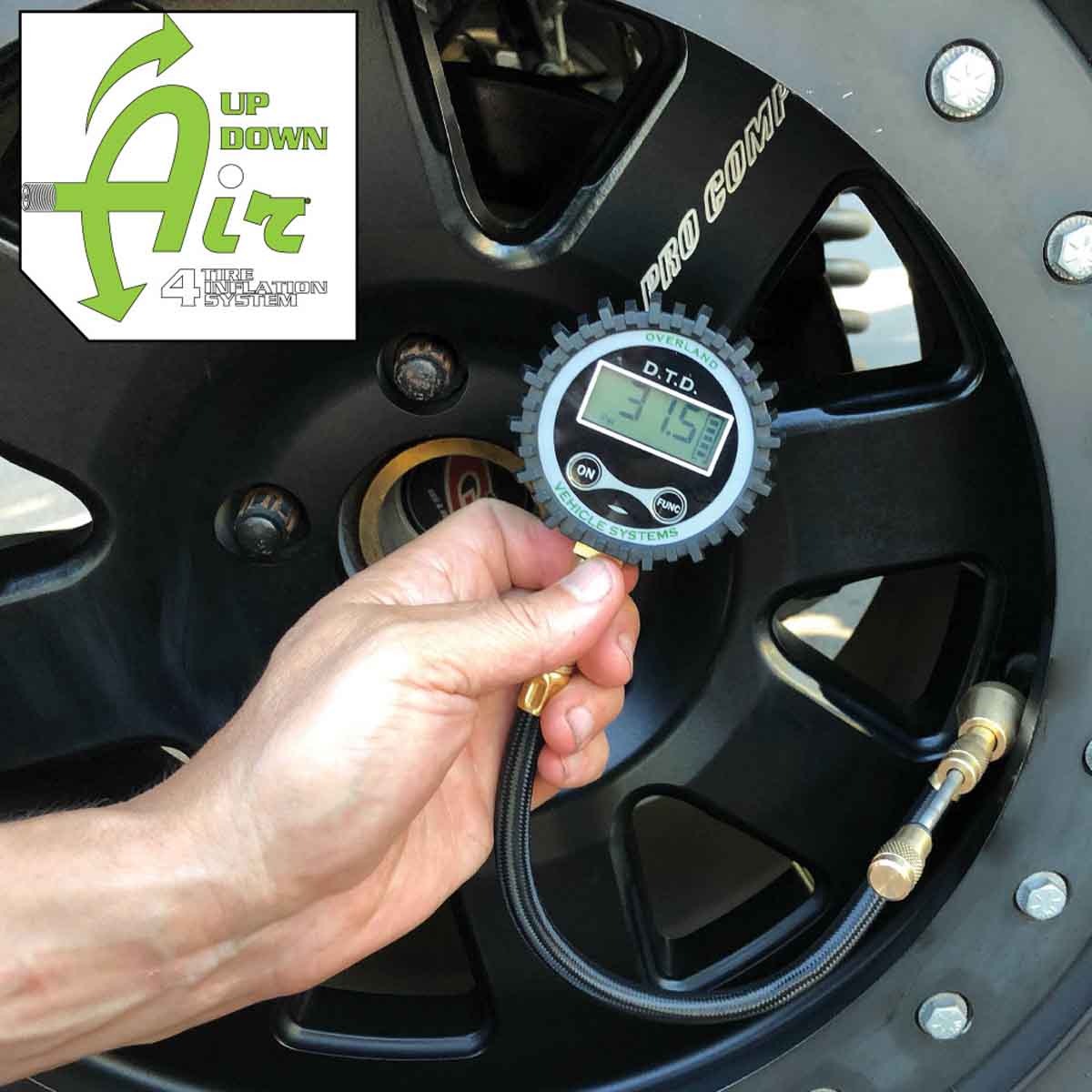Up Down Air tire deflator with valve kit and storage bag - view 8