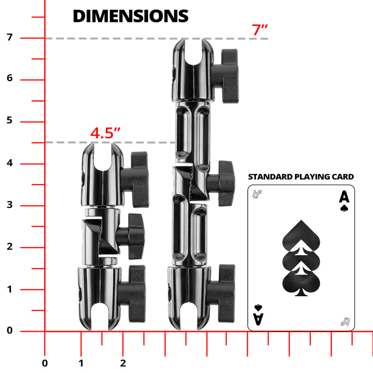 Tackform dual 20mm ball socket die cast arm for universal fit
