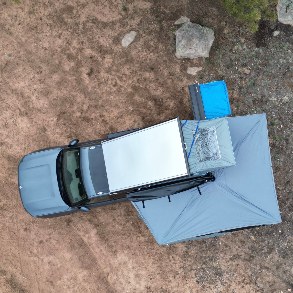 Dirtbox Overland Freestanding 270 Degree Awning for trucks, universal fit