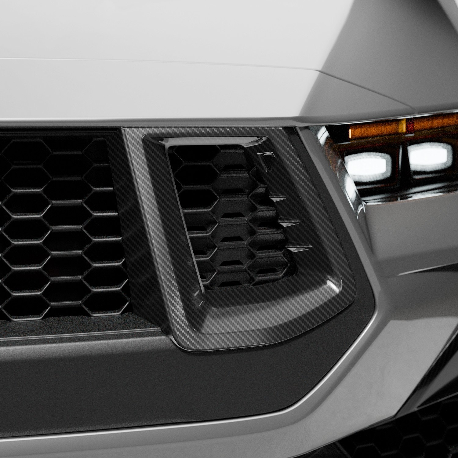 2024-Current Ford Mustang GT Dry Carbon Grille Inserts