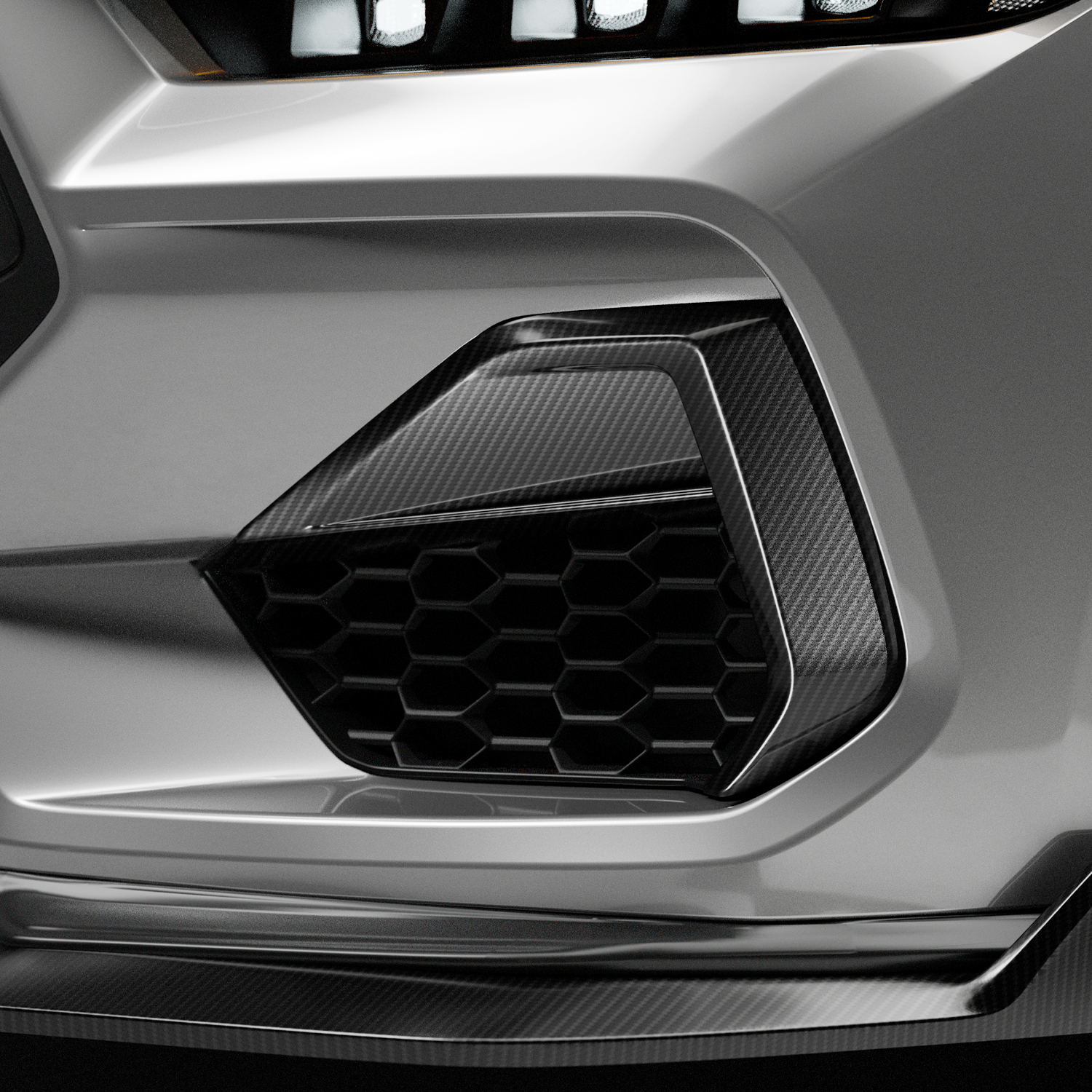 2024-Current Ford Mustang GT Dry Carbon Side Grille Trim Cover