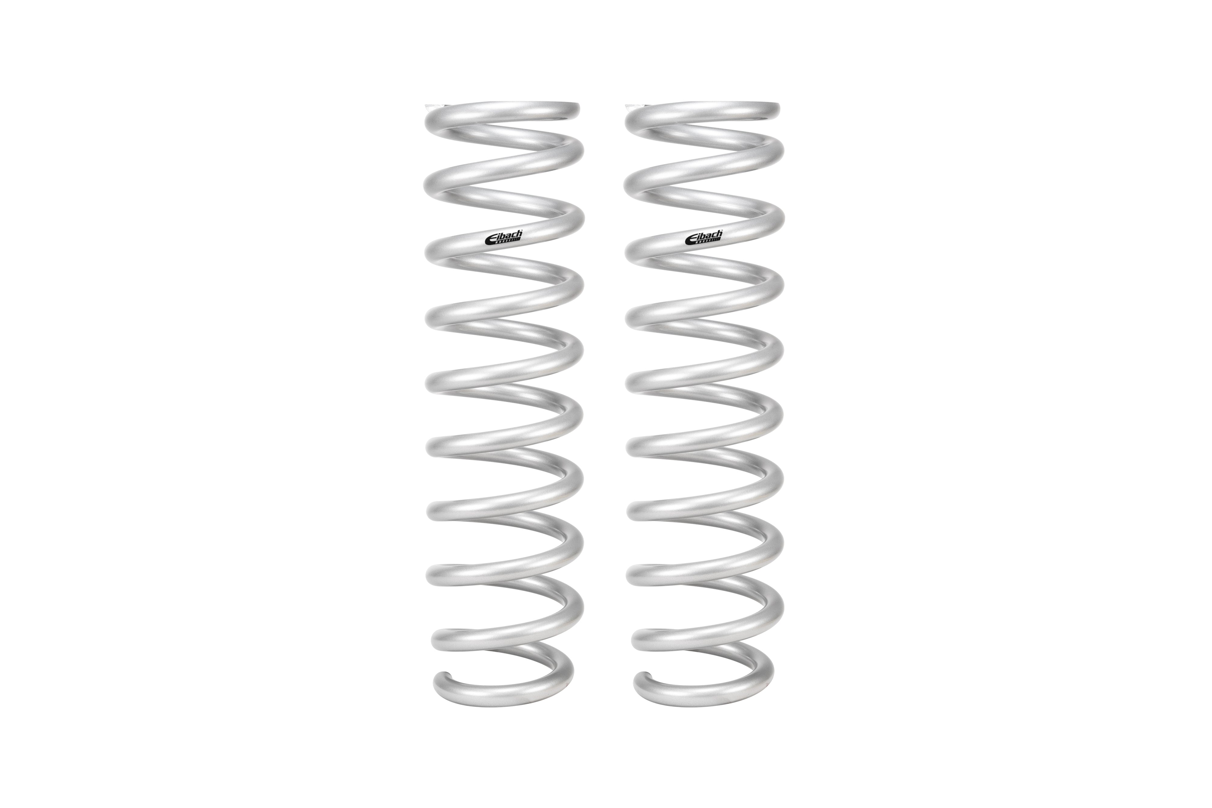 Pair of silver Eibach suspension coil springs for off-road vehicles