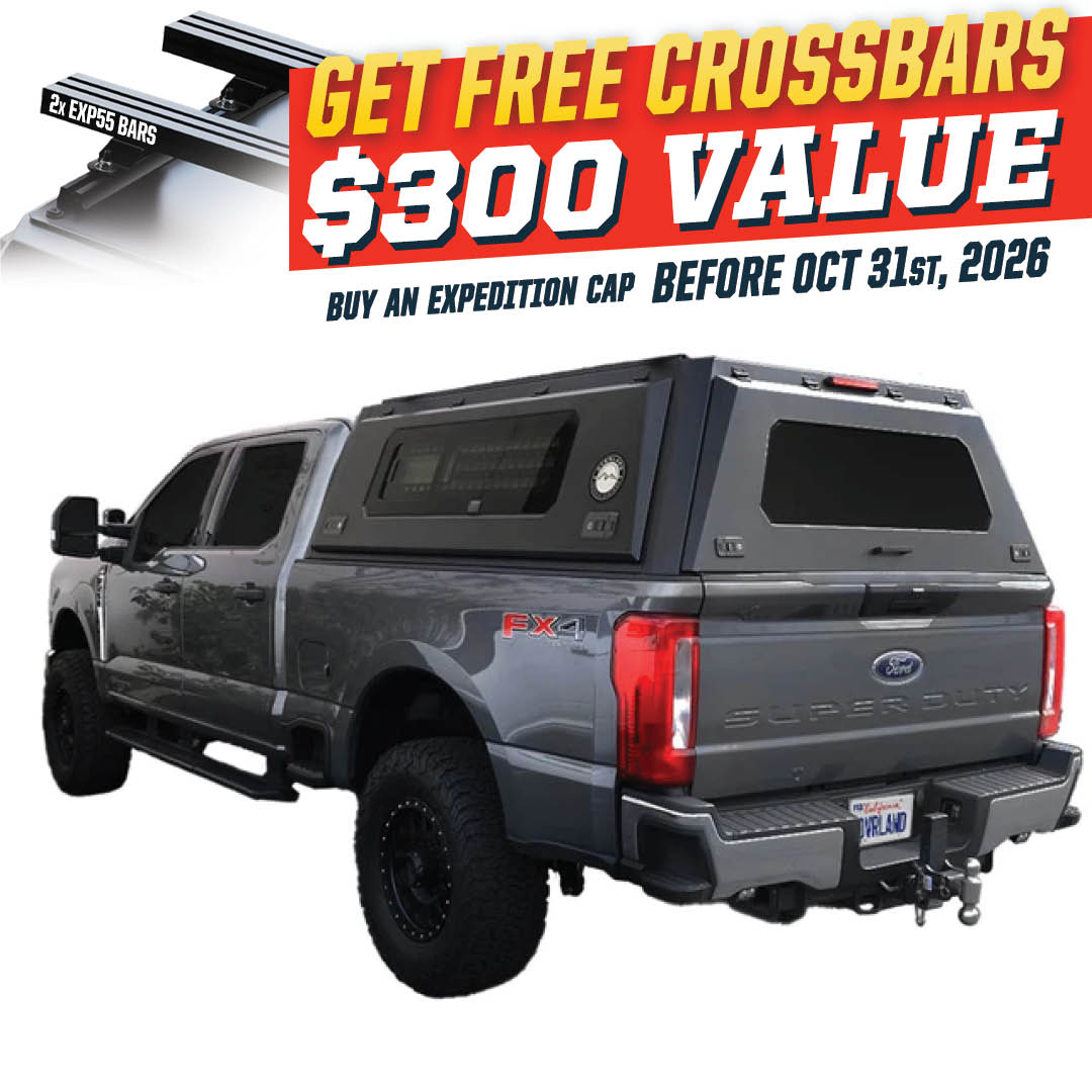 OVS Expedition PRO+ truck cap with full windows for 2023-2027 Ford F-250 / F-350 Super Duty