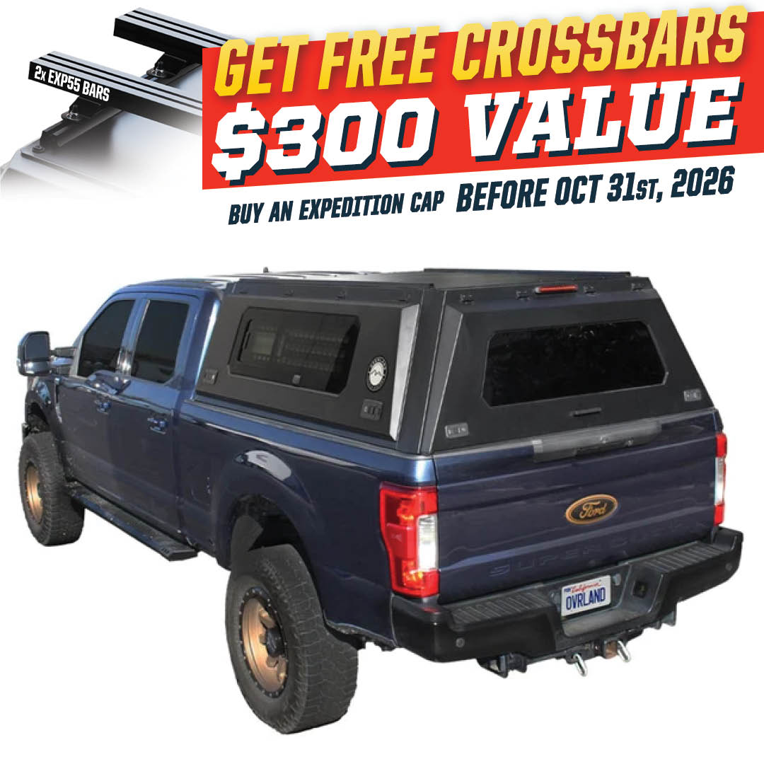 OVS Expedition PRO+ truck cap with full windows for 2017-2022 Ford F-250 / F-350 Super Duty
