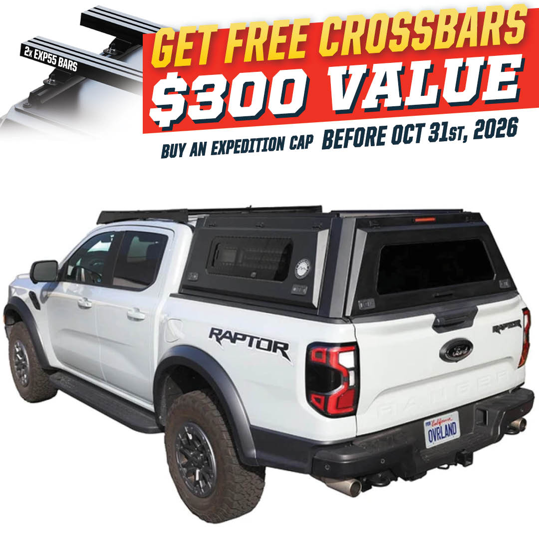 OVS Expedition PRO+ truck cap with full windows for 2024-2025 Ford Ranger
