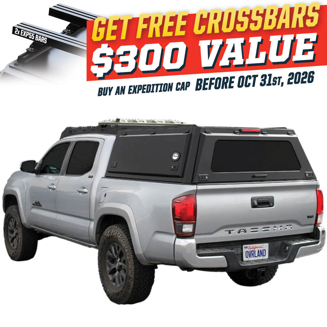 Overland Vehicle Systems Expedition PRO truck cap for 2016-2023 Toyota Tacoma