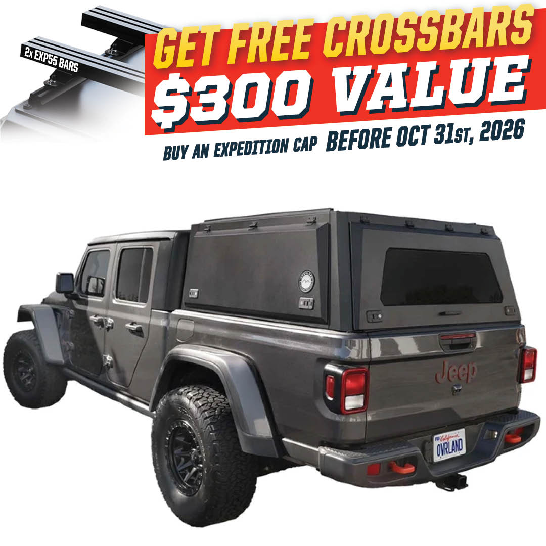 Overland Vehicle Systems Expedition PRO truck cap for 2020-2027 Jeep Gladiator