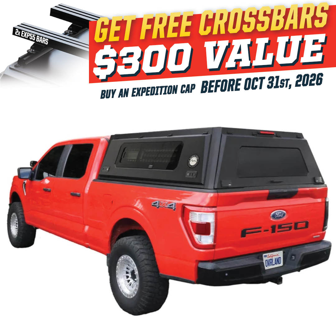 OVS Expedition PRO+ truck cap with full windows for 2021-2027 Ford F-150