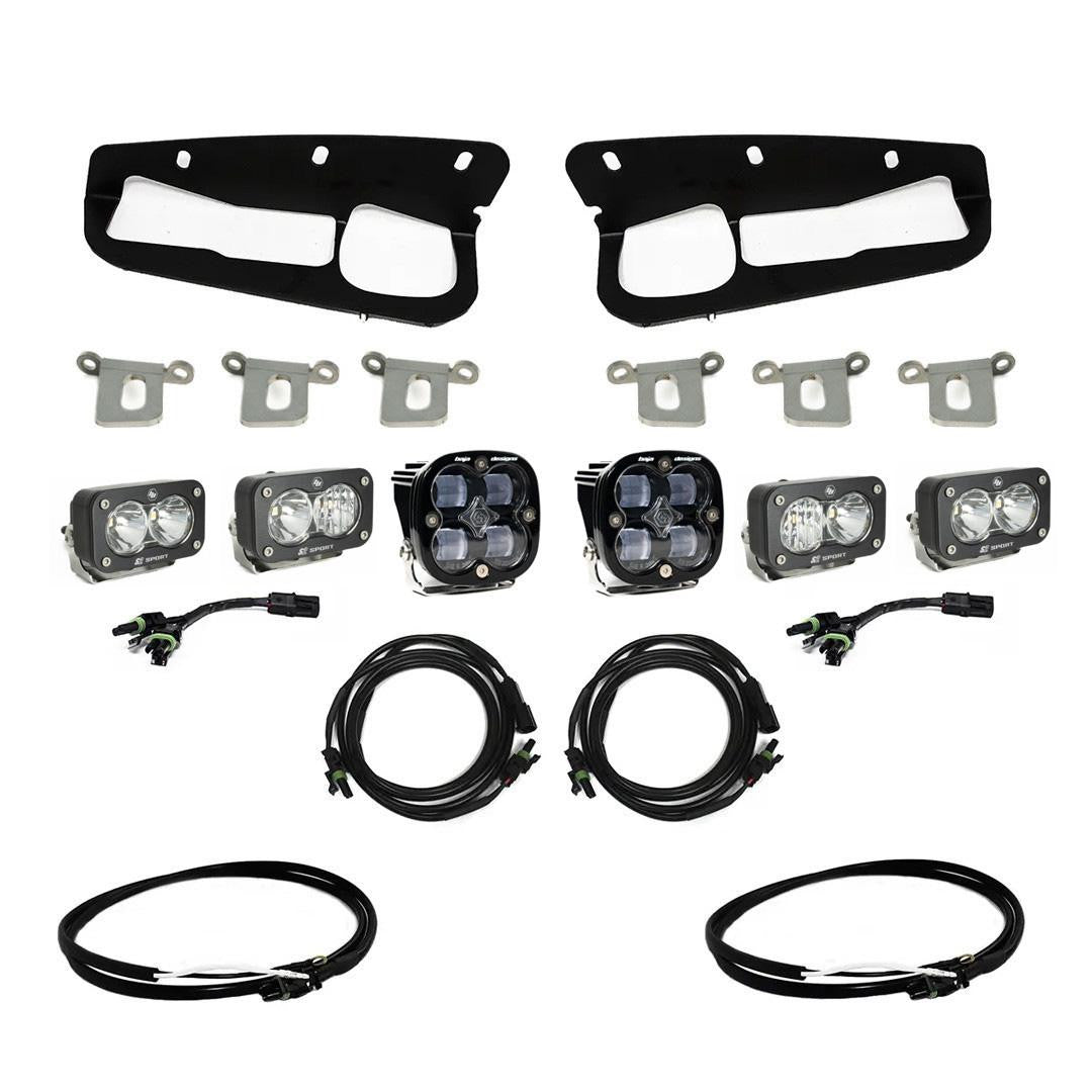 Baja Designs Ford Squadron SAE/Dual S2 Sport Steel Bumper Fog Pocket Light Kit - Ford 2021-2026 Bronco; 2022-2026 Bronco Raptor; NOTE: w/ OE Steel Bumper