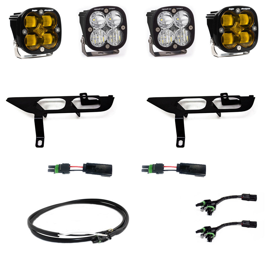 Baja Designs Ford Squadron SAE/Sport Fog Pocket Light Kit - Ford 2021-23 F-150; NOTE: w/ Daytime Running Lights (DRL)