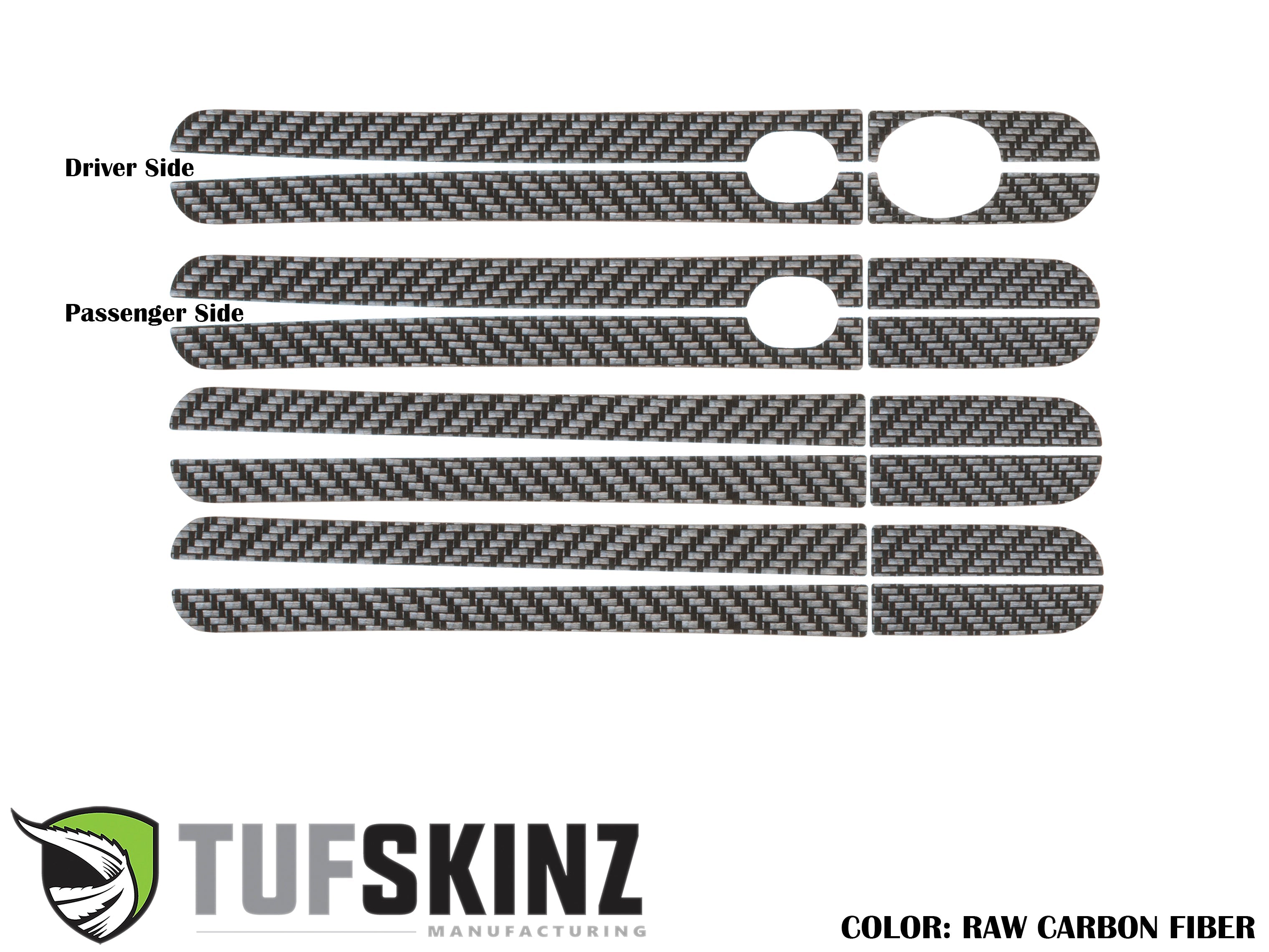 Door Handle Accent Trim Fits 2012-2018 Ford Focus Real Carbon Fiber(Raw)