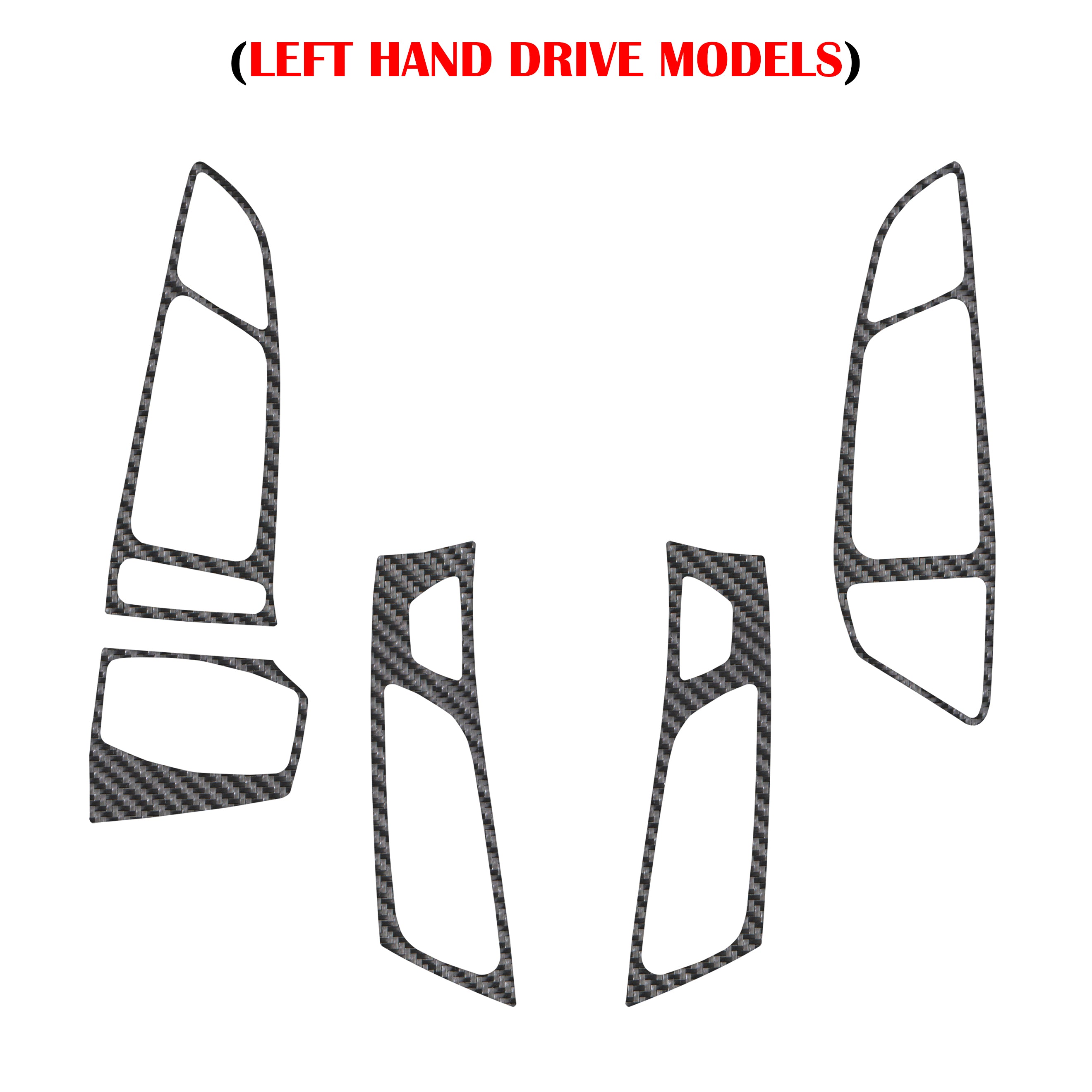 Interior Air Vents Accent Trim Fits 2015-2018 Ford Focus Left Hand Drive Real Carbon Fiber(Raw)