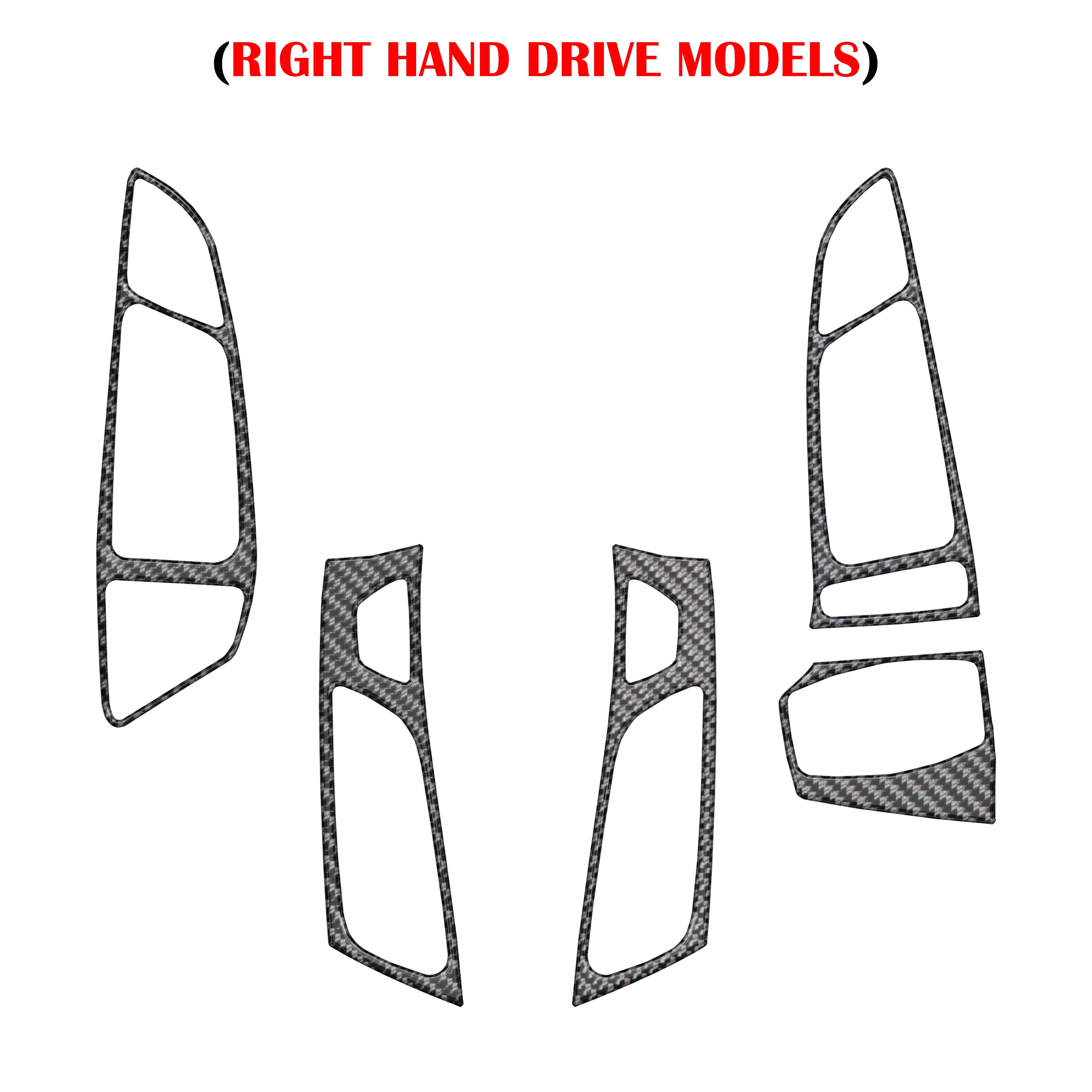 (RHD)Interior Air Vents Accent Trim Fits 2015-2018 Ford Focus Right Hand Drive Real Carbon Fiber(Domed)