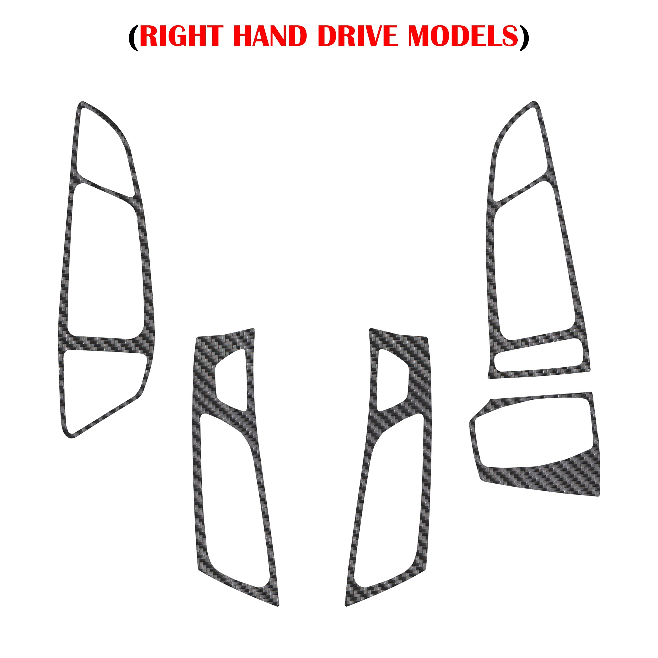 (RHD)Interior Air Vents Accent Trim Fits 2015-2018 Ford Focus Right Hand Drive Real Carbon Fiber(Raw)