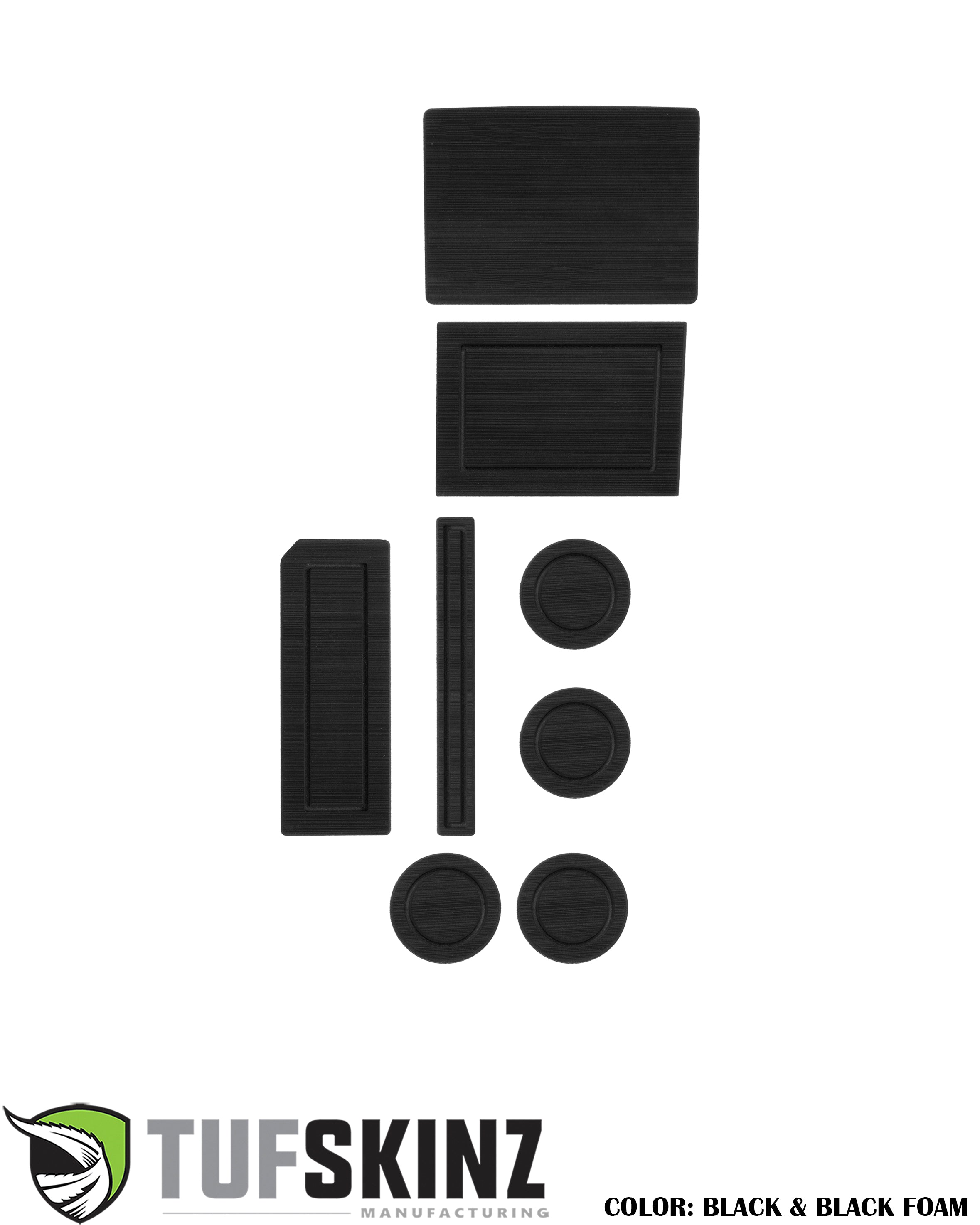 Black foam insert kit for vehicle interior organization, compatible with overlanding trucks and SUVs