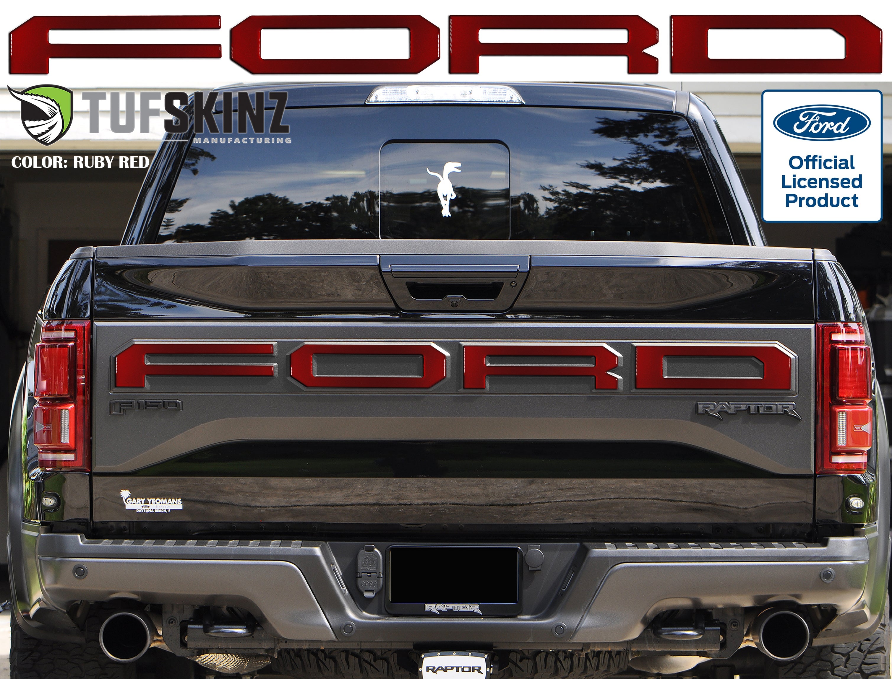 "FORD" Raptor Tailgate Overlays Fits 2019-2020 Ford F-150 2019-2020 *OE - Ruby Red