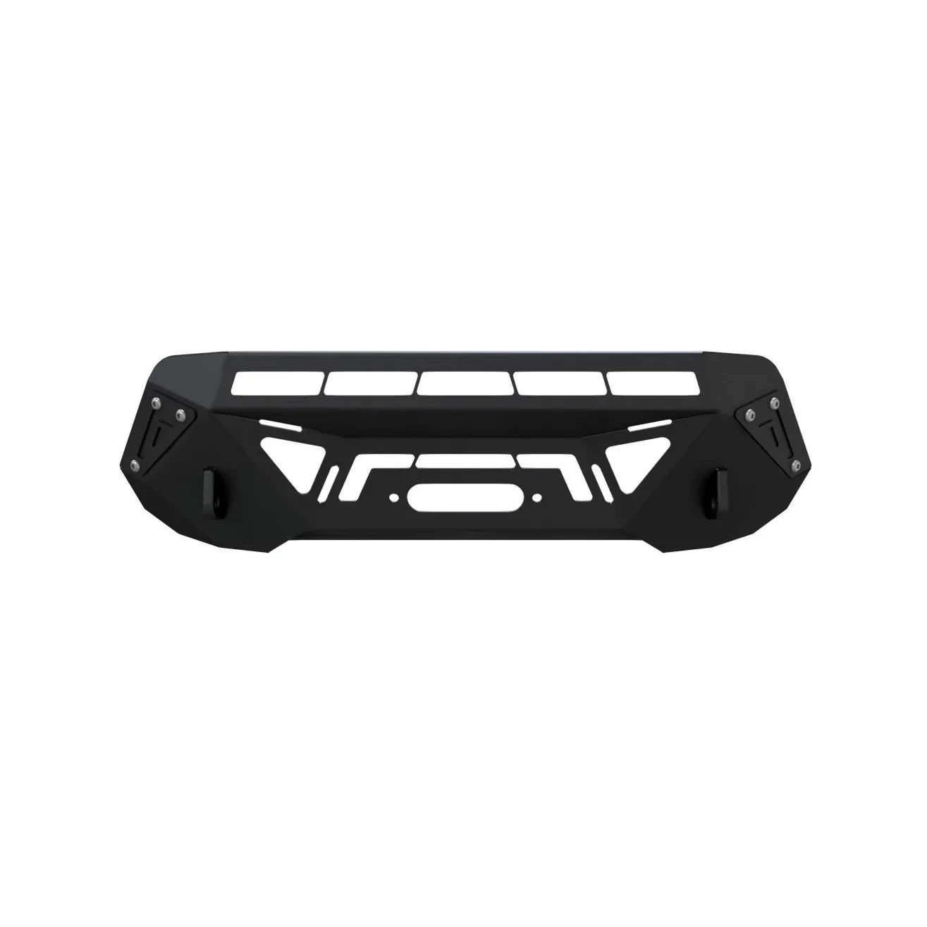 Black steel front bumper for off-road vehicles, compatible with Toyota and Jeep models