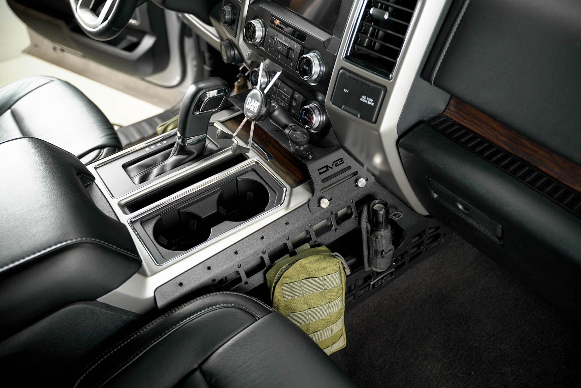 Ford-F-150-250-350-Raptor-Center-Console-Molle-Panels-_-Device-Bridge-Installed-02 - NVMOS