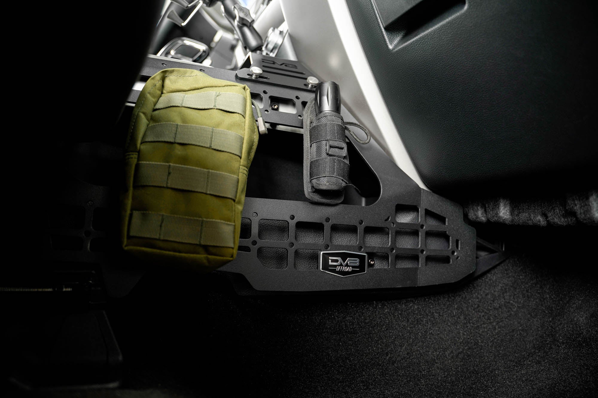 Ford-F-150-250-350-Raptor-Center-Console-Molle-Panels-_-Device-Bridge-Installed-03 - NVMOS
